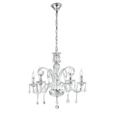 LAMPADARIO CRISTALLO TRASPARENTE 5XE14 66X135CM