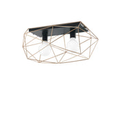 PLAFONIERA ABRAXAS NERA/ORO 2XE27 40X18,5X26,5CM