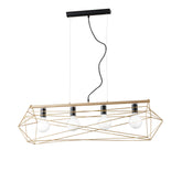 SOSPENSIONE ABRAXAS NERA/ORO 4XE27 106X29,5X150CM