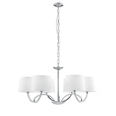 LAMPADARIO ASTORIA CROMO/BIANCO 6XE27 82X120CM