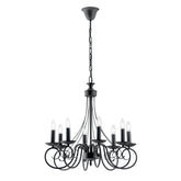 LAMPADARIO BEATRICE ANTRACITE 8XE14 63X120CM