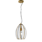 SOSPENSIONE CHESTER RASPARENTE/OTTONE 1XE27 23X23X130CM