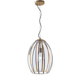 SOSPENSIONE CHESTER RASPARENTE/OTTONE 1XE27 30X30X137CM