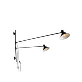 APPLIQUE DUETTO REGOLABILE NERA 2XE27 154X20,5X90CM