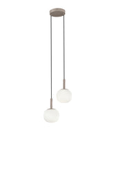 SOSPENSIONE ERIS BIANCO E MARRONE IN ALLUMINIO+VETRO 2XE14 26X15X150CM