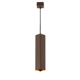 SOSPENSIONE FLUKE QUADRATA CORTEN 1XGU10 6X6X30CM