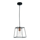 SOSPENSIONE HARLEM NERA/RAME 1XE27 22X22X120CM