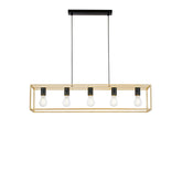 SOSPENSIONE KIMERA NERA/ORO 5XE27 100X20X150CM