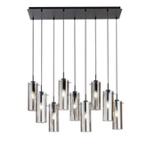SOSPENSIONE MAGIC NERA/FUME' 9XE27 90X30X150CM