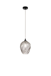 SOSPENSIONE MAJESTY GRIGIA IN VETRO 1XE27 20X120CM