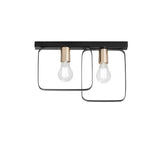 PLAFONIERA SMITH NERA/ORO 2XE27 41,5X5X27CM