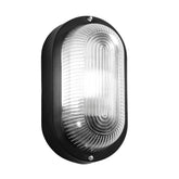 APPLIQUE TURTLE NERA OVALE LISCIA IN VETRO IP54 1XE27 175X95X100MM
