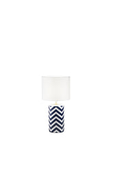 LUME ZENO BIANCO E BLU IN CERAMICA 1XE14 STRUTTURA D20X37.5CM PARALUME D20X18CM
