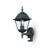 APPLIQUE UP ROMA NERA 1XE27 IP44 CON SENSORE 14,6X19,5X39CM