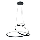 SOSPENSIONE LED COASTER NERA 60W 8000LM CCT 60X28X150CM