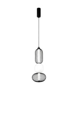 SOSPENSIONE LED INKAS NERA IN VETRO 21W 2460LM CCT 3000/3500/4000K 60X22X22CM