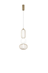 SOSPENSIONE LED INKAS ORO IN VETRO 21W 2460LM CCT 3000/3500/4000K 60X22X22CM