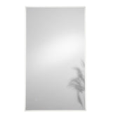 SPECCHIO 100X70CM ANGOLI SMUSSATI CORNICE FRONTALE LED CCT ARGENTO SENZA RAME 4MM STRUTTURA REVERSIBILE PVC PELLICOLA ANTIDEFLAGRANTE