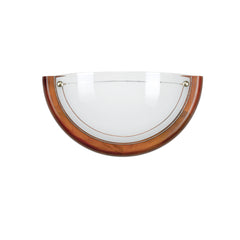 "Applique 1010 in vetro con cornice in legno 30x15 cm."