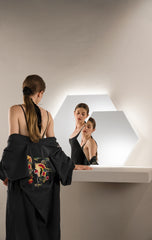 SPECCHIO TONDO DIAM.80CM RETROILLUMINATO LED CCT ARGENTO SENZA RAME 4MM STRUTTURA PVC PELLICOLA ANTIDEFLAGRANTE