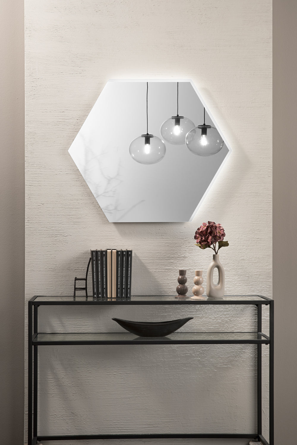 SPECCHIO TONDO DIAM.80CM RETROILLUMINATO LED CCT ARGENTO SENZA RAME 4MM STRUTTURA PVC PELLICOLA ANTIDEFLAGRANTE