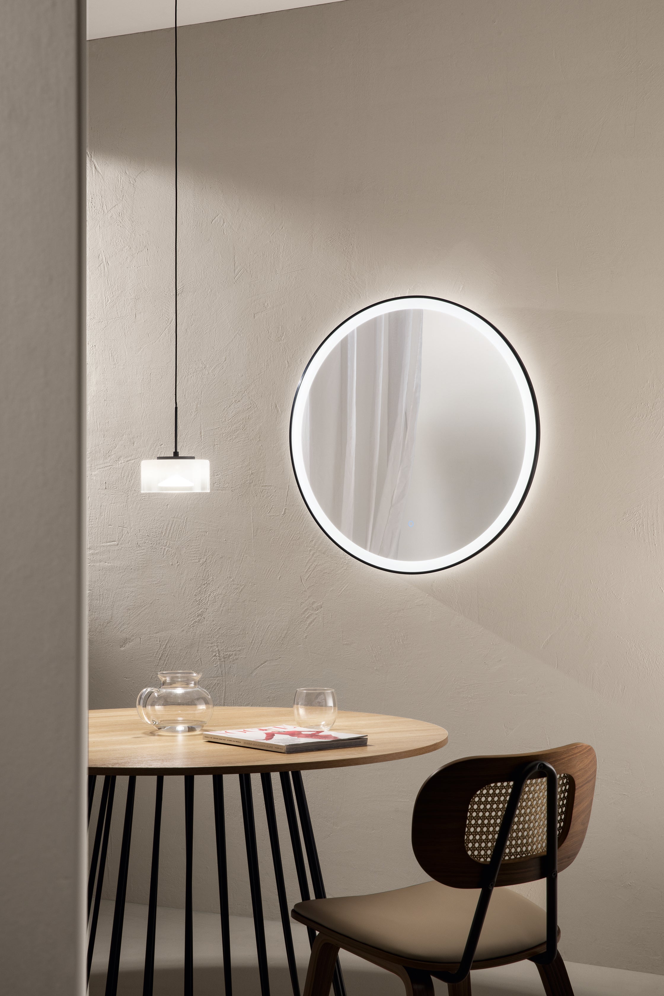 SPECCHIO 90X70CM RETROILLUMINATO LED CCT ARGENTO SENZA RAME 4MM STRUTTURA REVERSIBILE PVC PELLICOLA ANTIDEFLAGRANTE