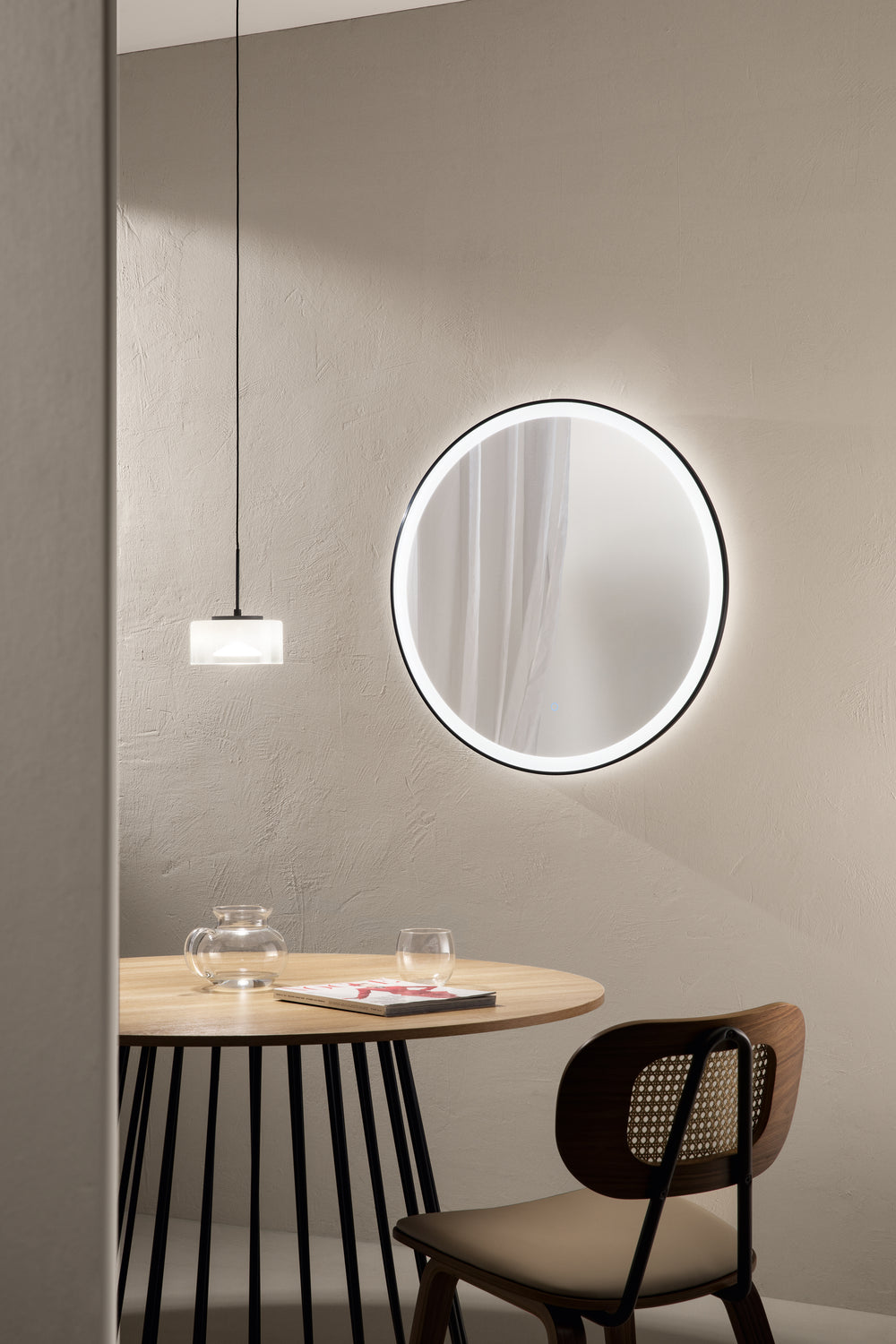 SPECCHIO 90X70CM RETROILLUMINATO LED CCT ARGENTO SENZA RAME 4MM STRUTTURA REVERSIBILE PVC PELLICOLA ANTIDEFLAGRANTE
