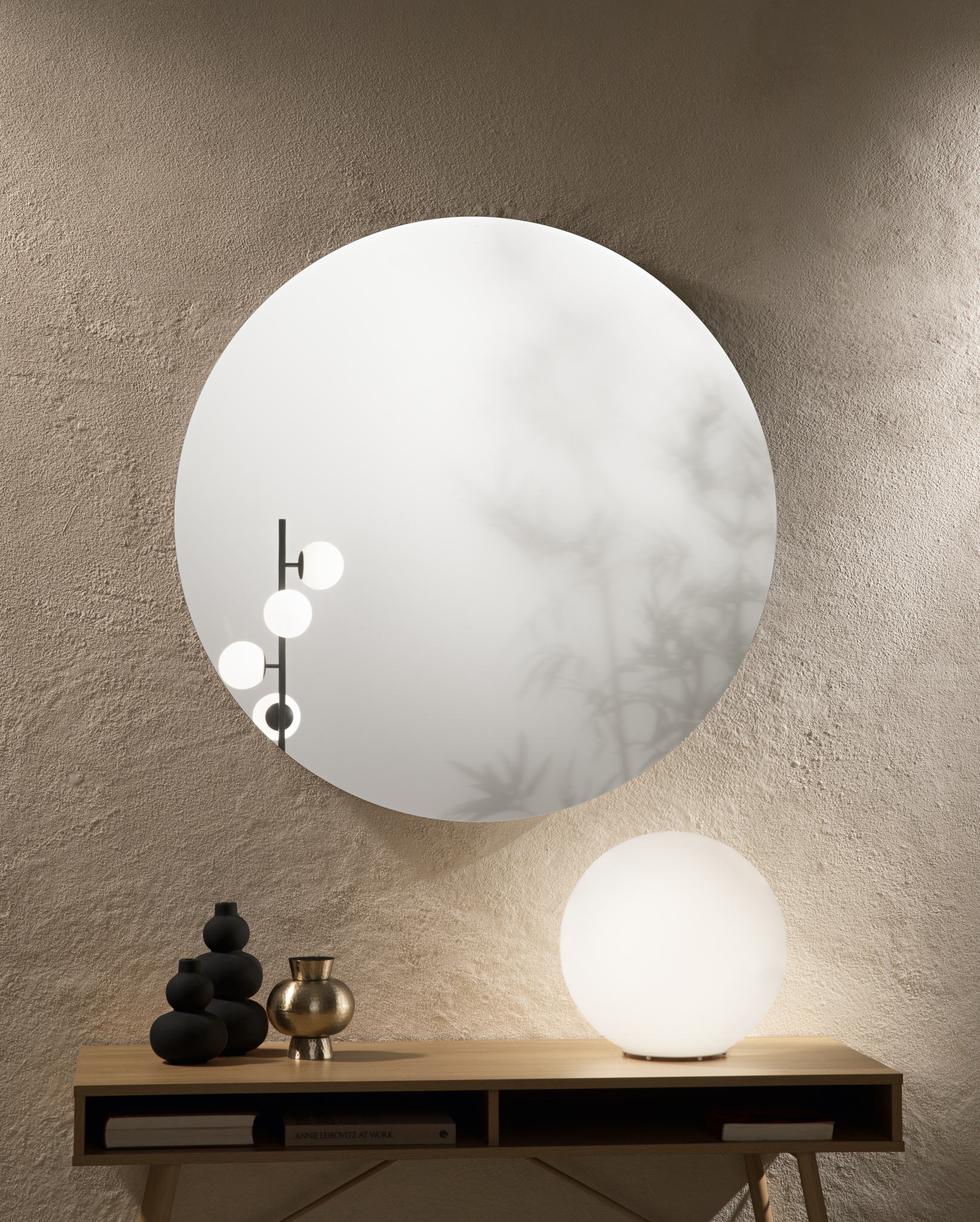 SPECCHIO TONDO 100CM ARGENTATO SENZA RAME 4MM STRUTTURA PVC PELLICOLA ANTIDEFLAGRANTE