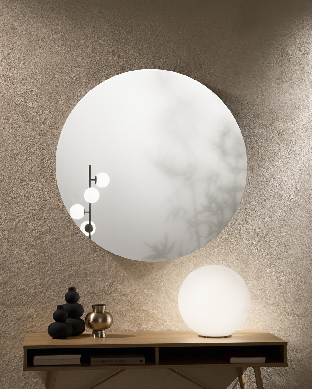 SPECCHIO TONDO 100CM ARGENTATO SENZA RAME 4MM STRUTTURA PVC PELLICOLA ANTIDEFLAGRANTE