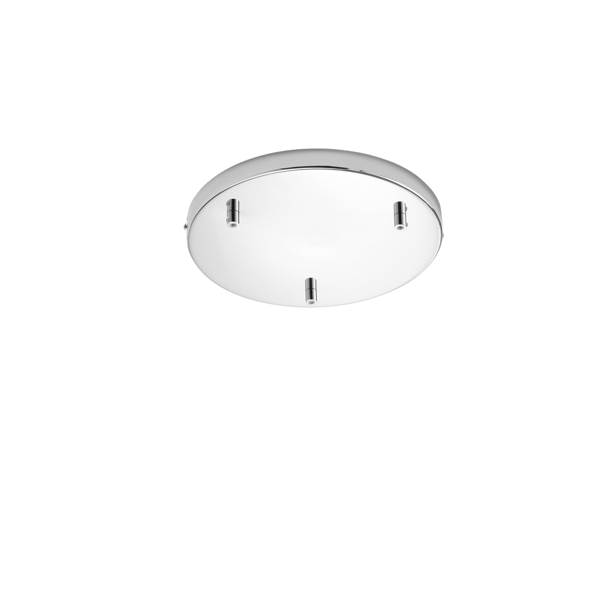 "Rosone rotondo per sospensione PIREX a tre luci in metallo cromato 32 cm."