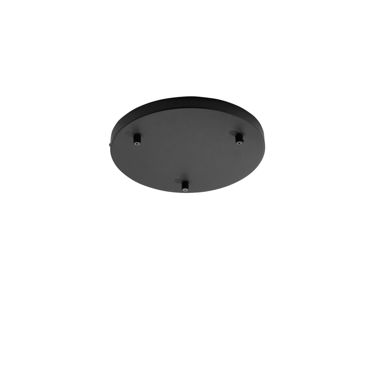 "Rosone rotondo per sospensione PIREX a tre luci in metallo nero 32 cm."