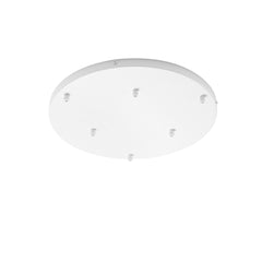 "Rosone rotondo per sospensione PIREX a sei luci in metallo bianco 47 cm."