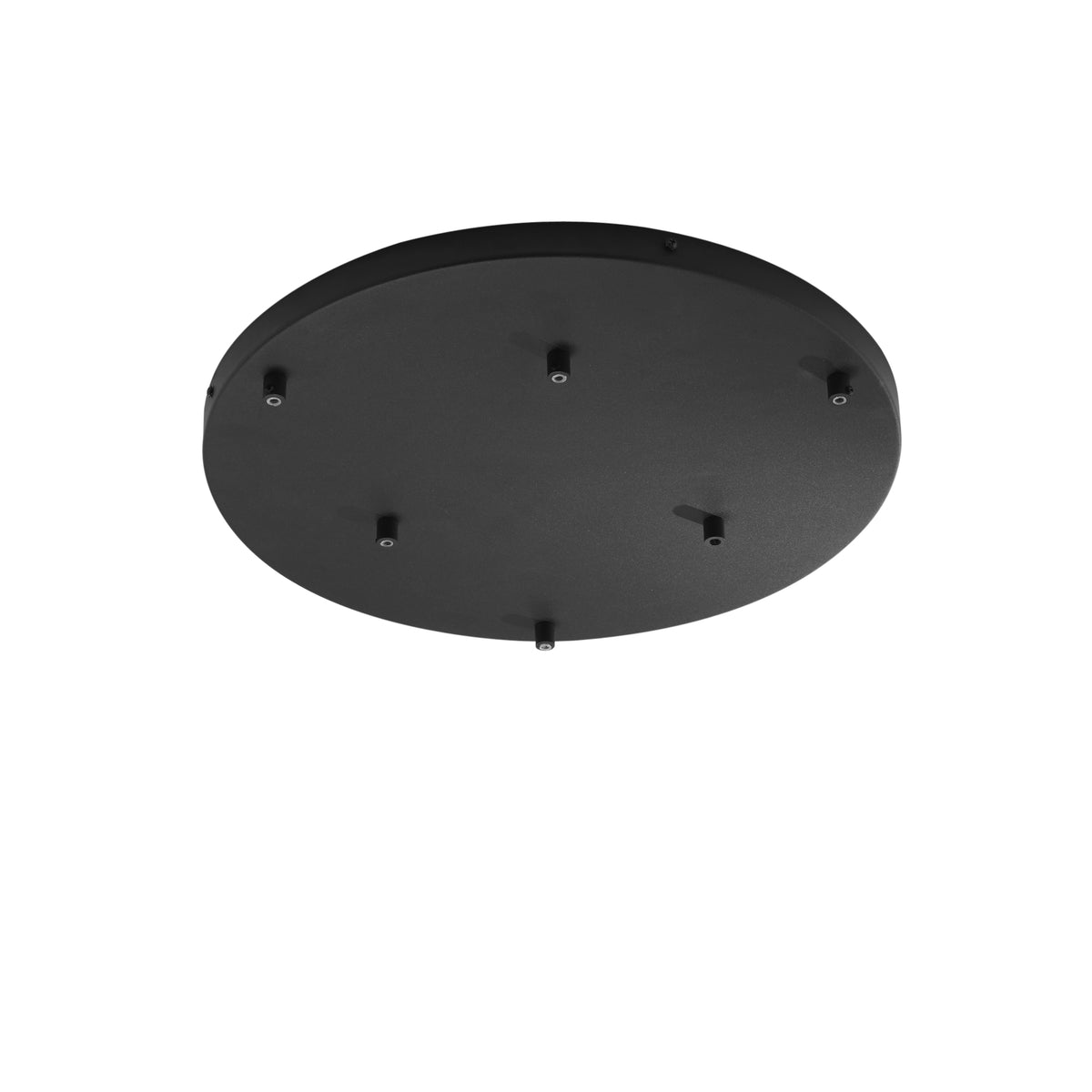 "Rosone rotondo per sospensione PIREX a sei luci in metallo nero 47 cm."