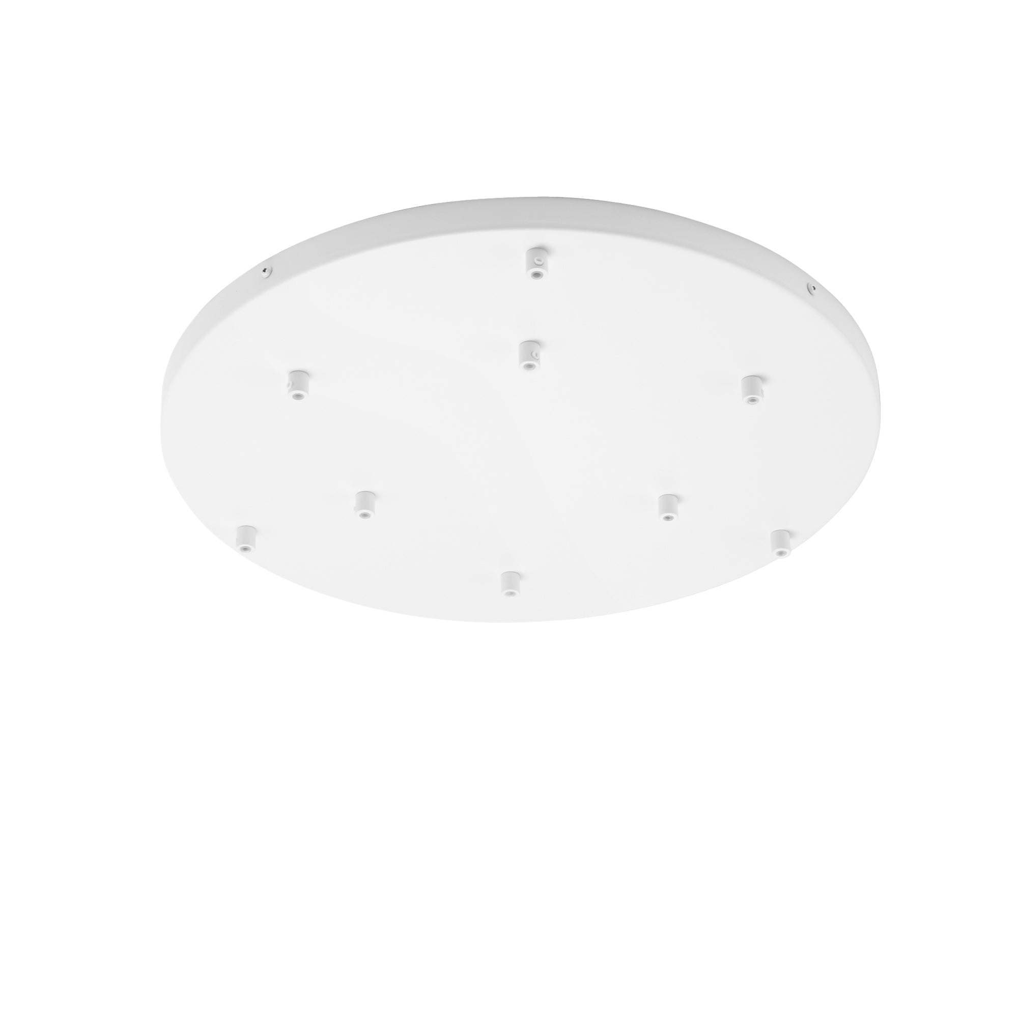 "Rosone rotondo per sospensione PIREX a nove luci in metallo bianco 52 cm."