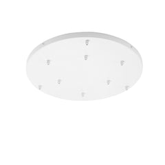 "Rosone rotondo per sospensione PIREX a nove luci in metallo bianco 52 cm."
