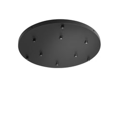 "Rosone rotondo per sospensione PIREX a nove luci in metallo nero 52 cm."
