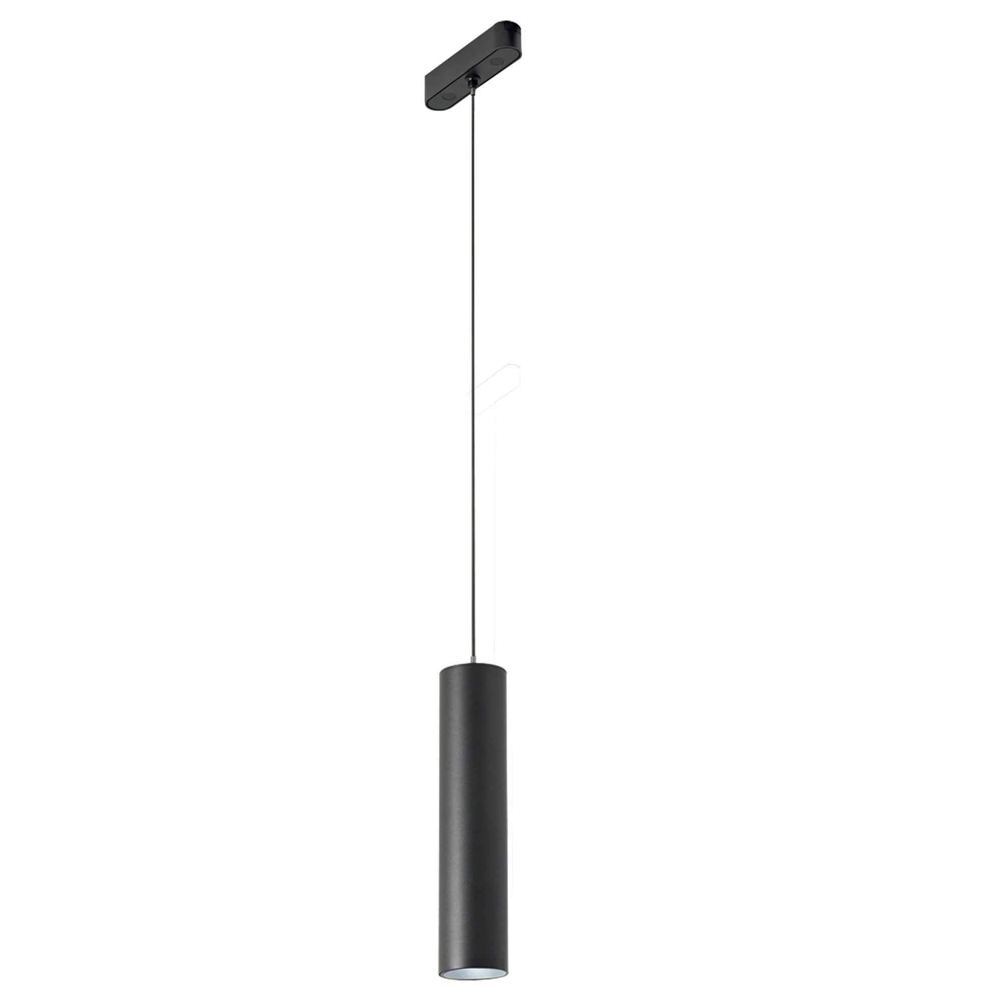 "Sospensione LED in alluminio nero 9W 3000K per binario BERNINI 48V"