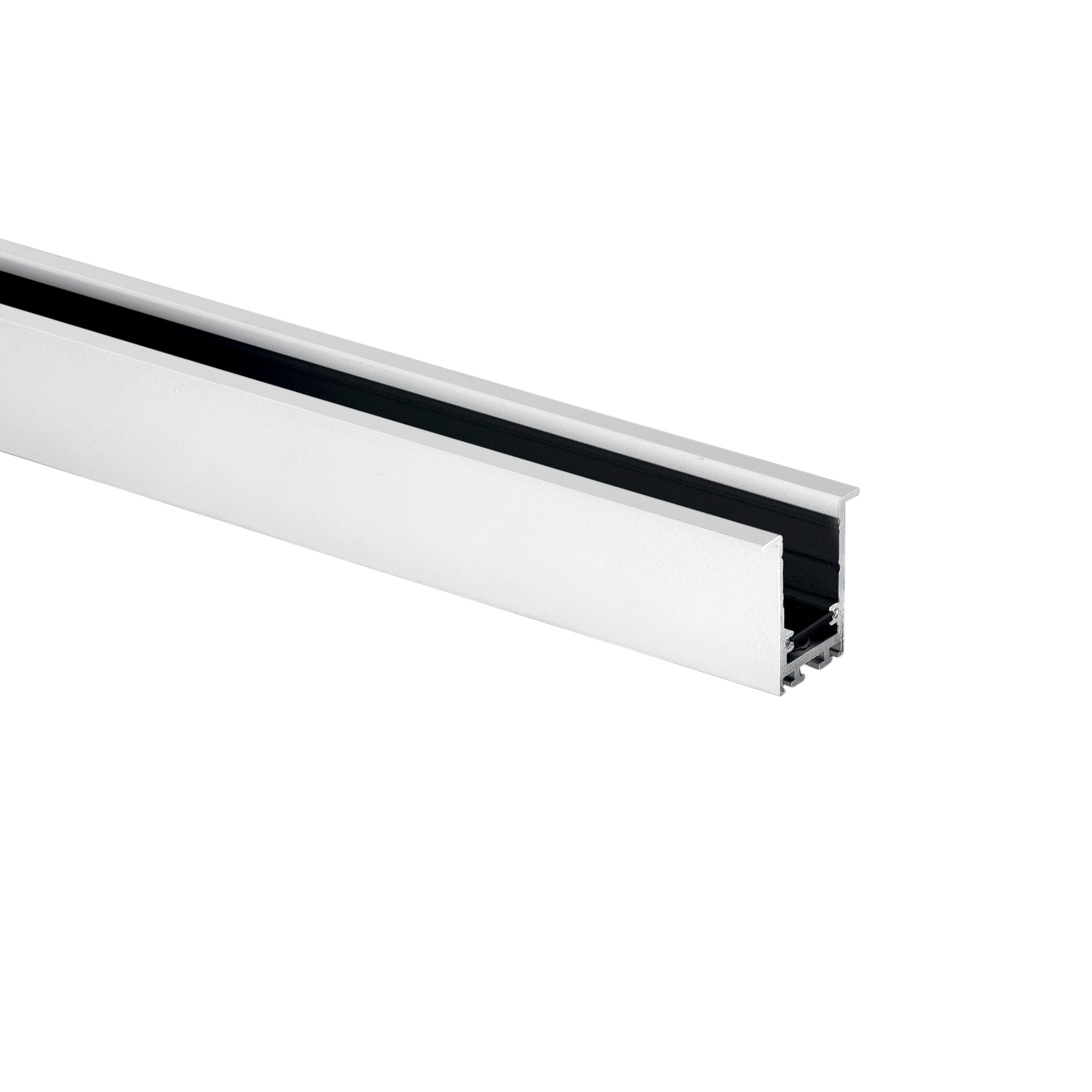 "Binario DAVINCI 48V in alluminio bianco montaggio ad incasso 2 mt."