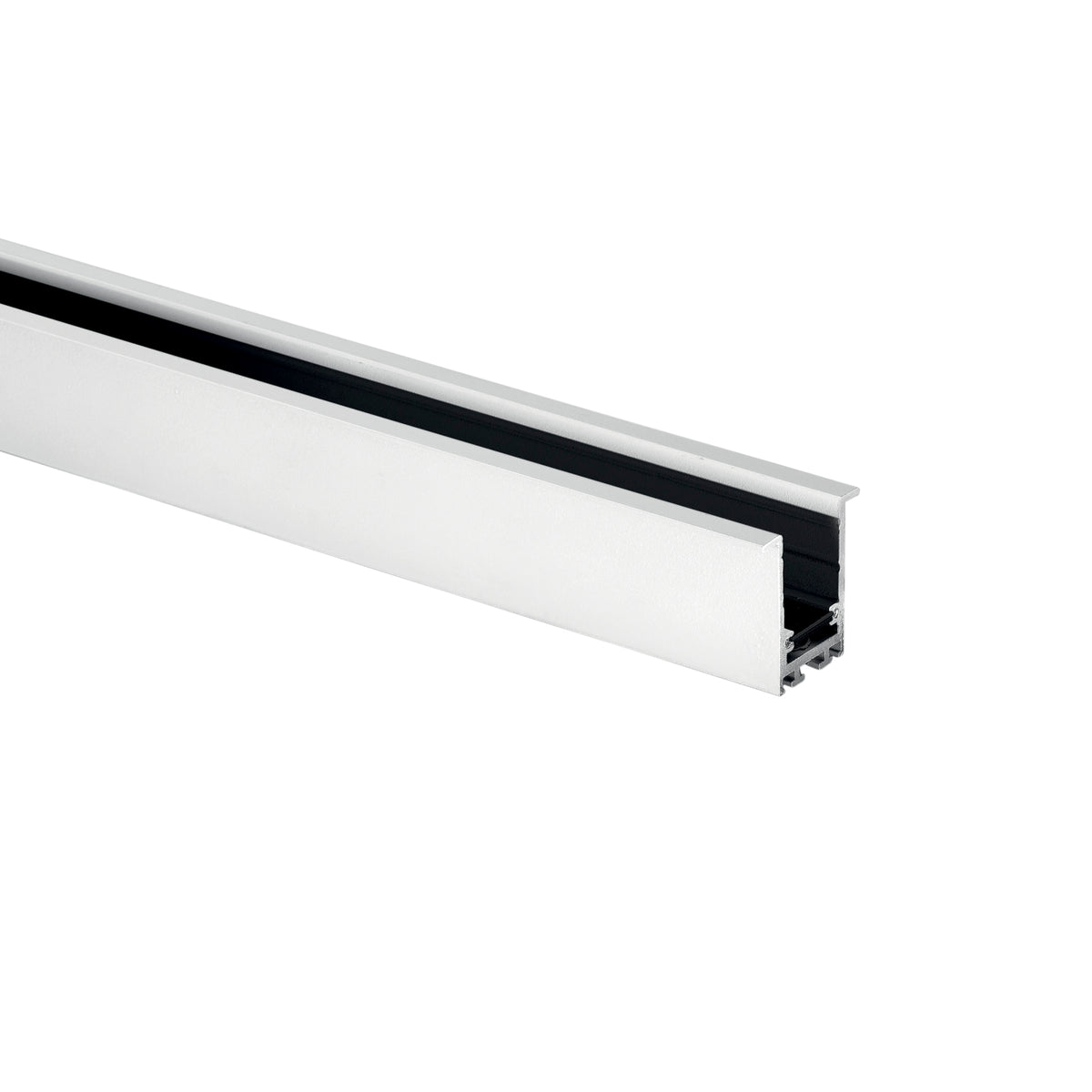 "Binario DAVINCI 48V in alluminio bianco montaggio ad incasso 2 mt."