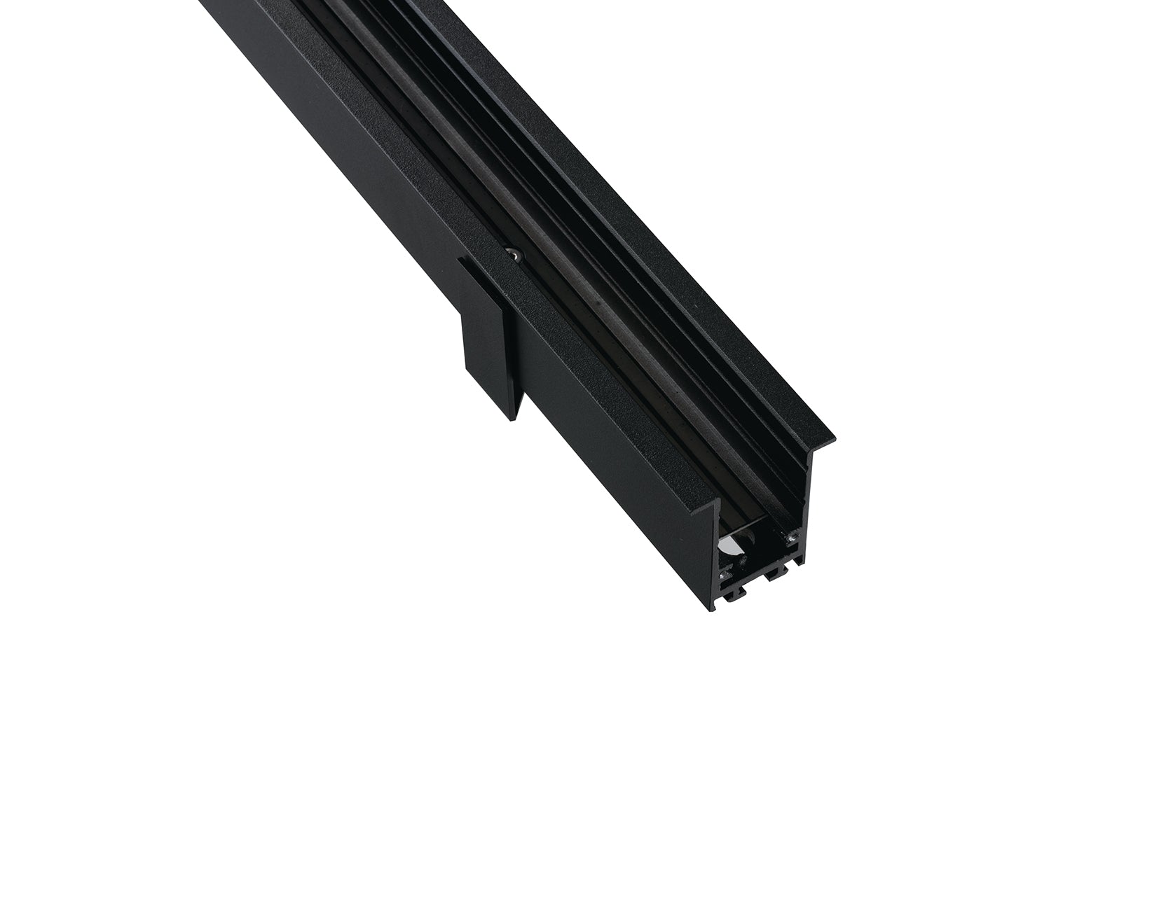 "Binario DAVINCI 48V in alluminio nero montaggio ad incasso 2 mt."