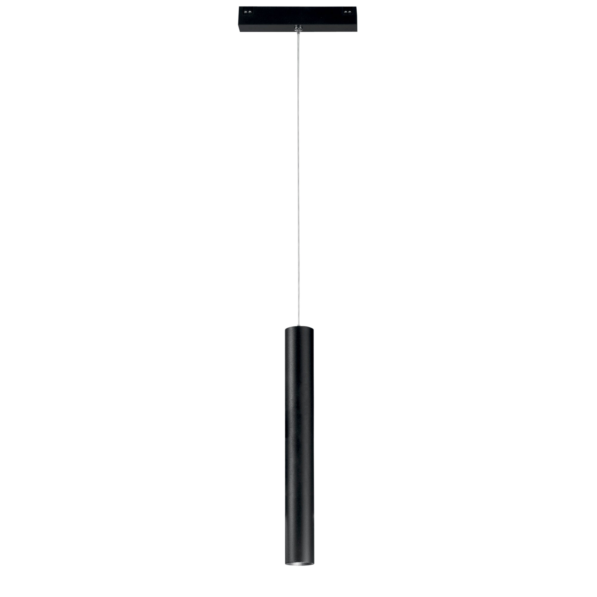 "Lampada LED a sospensione per binario DAVINCI nera 3W luce calda"