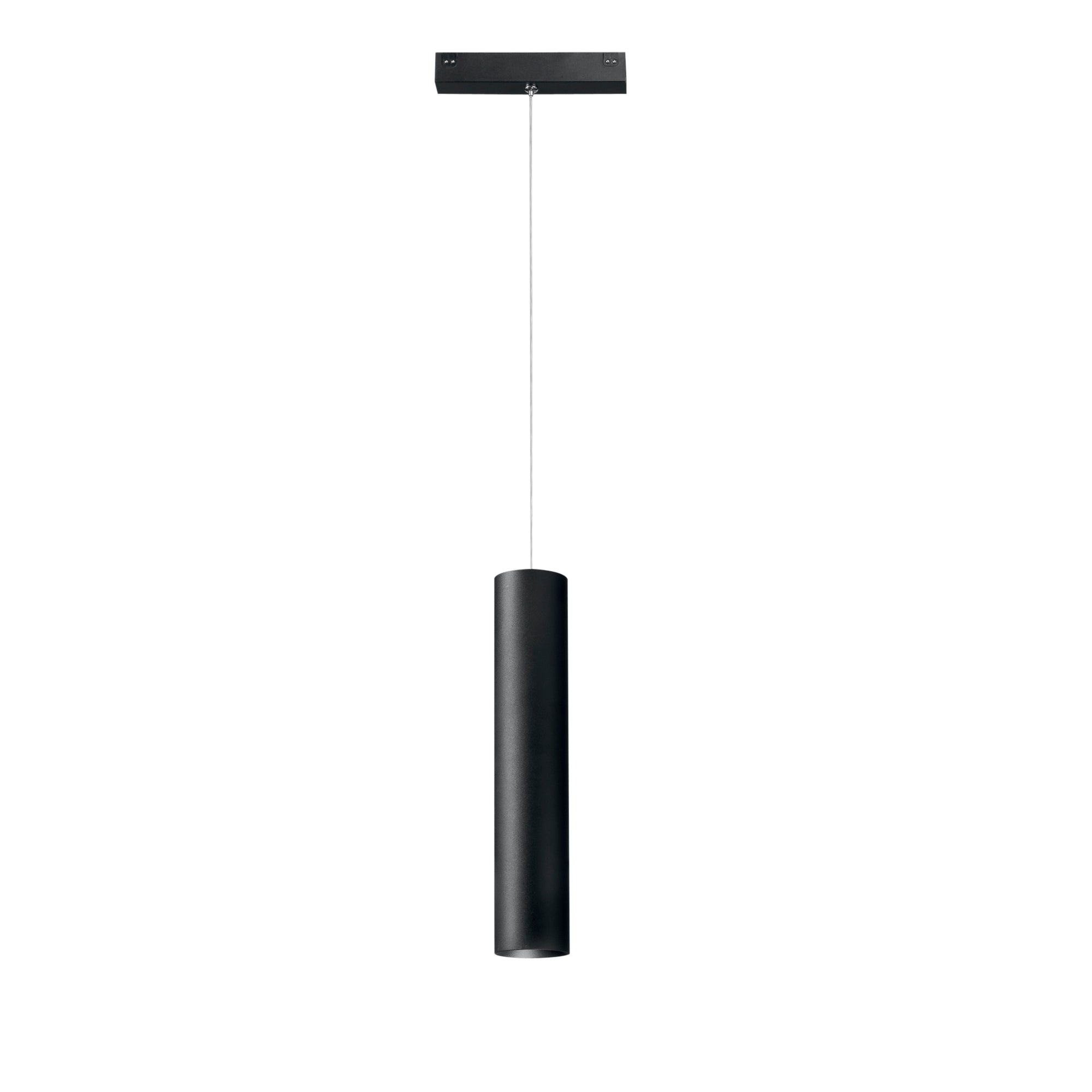 "Lampada LED a sospensione per binario DAVINCI nera 18W luce calda"