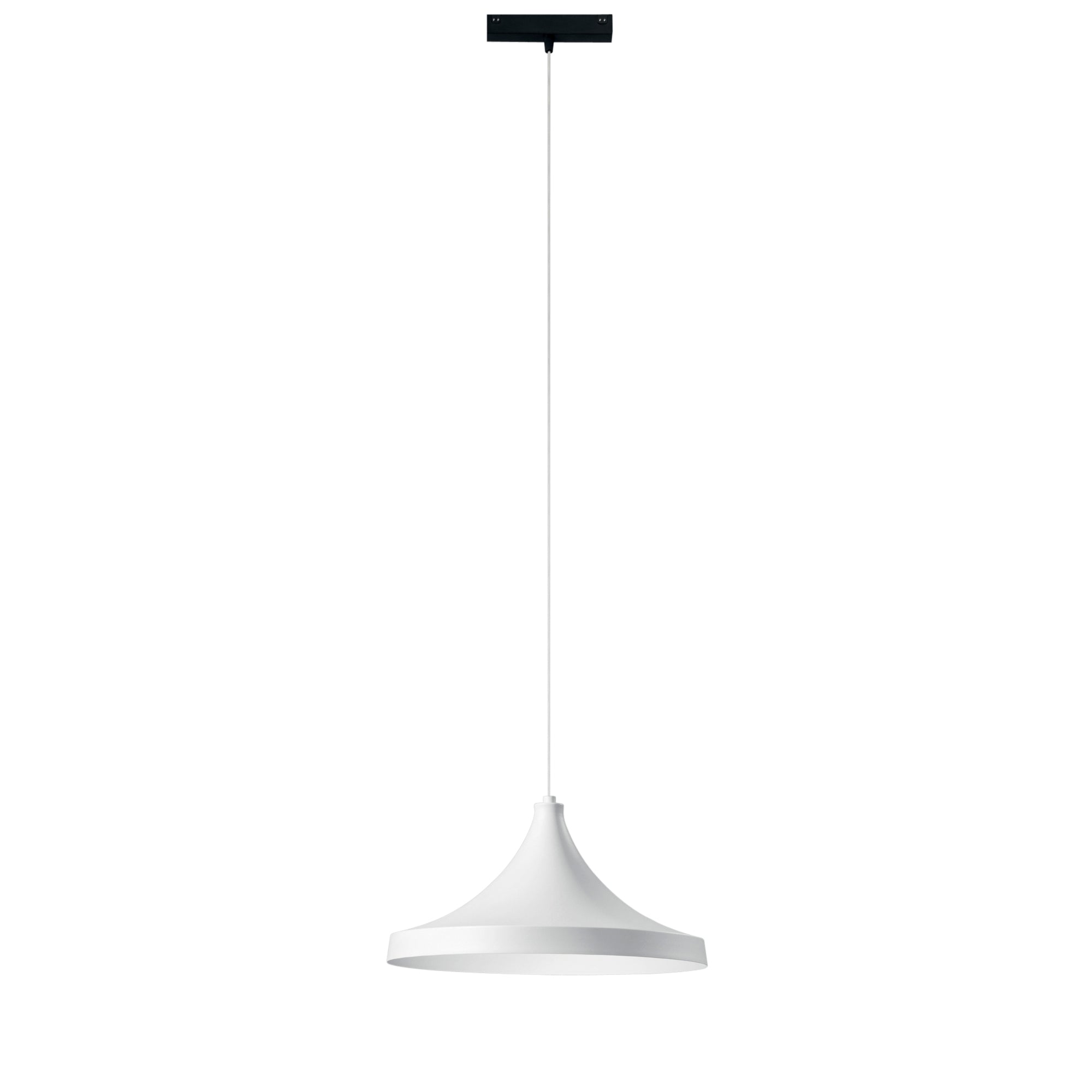 "Sospensione binario DAVINCI 48V in alluminio bianco 18W luce calda"