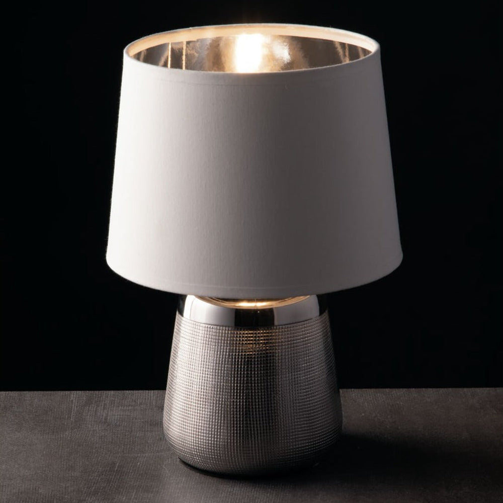 LUMETTO ECSTASY SILVER/BIANCO 1XE14 17X29CM