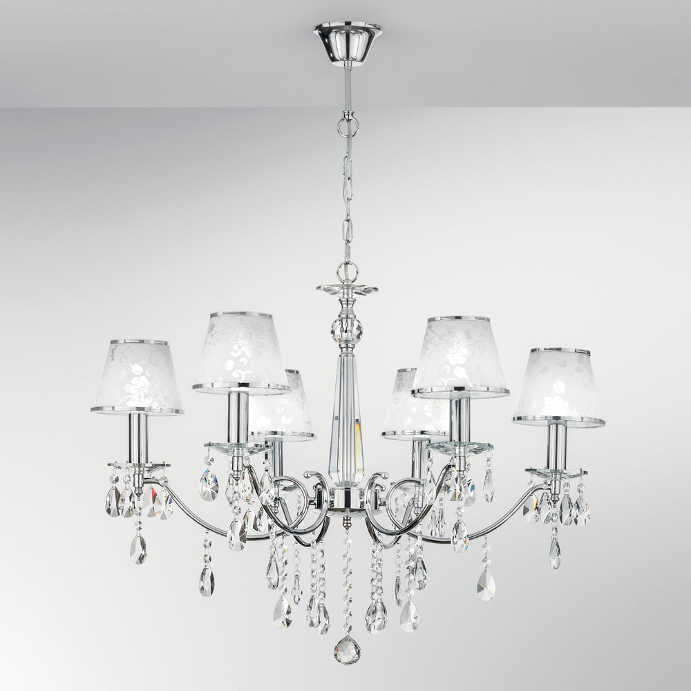 LAMPADARIO BOEME CROMO 6XE14 68X100CM