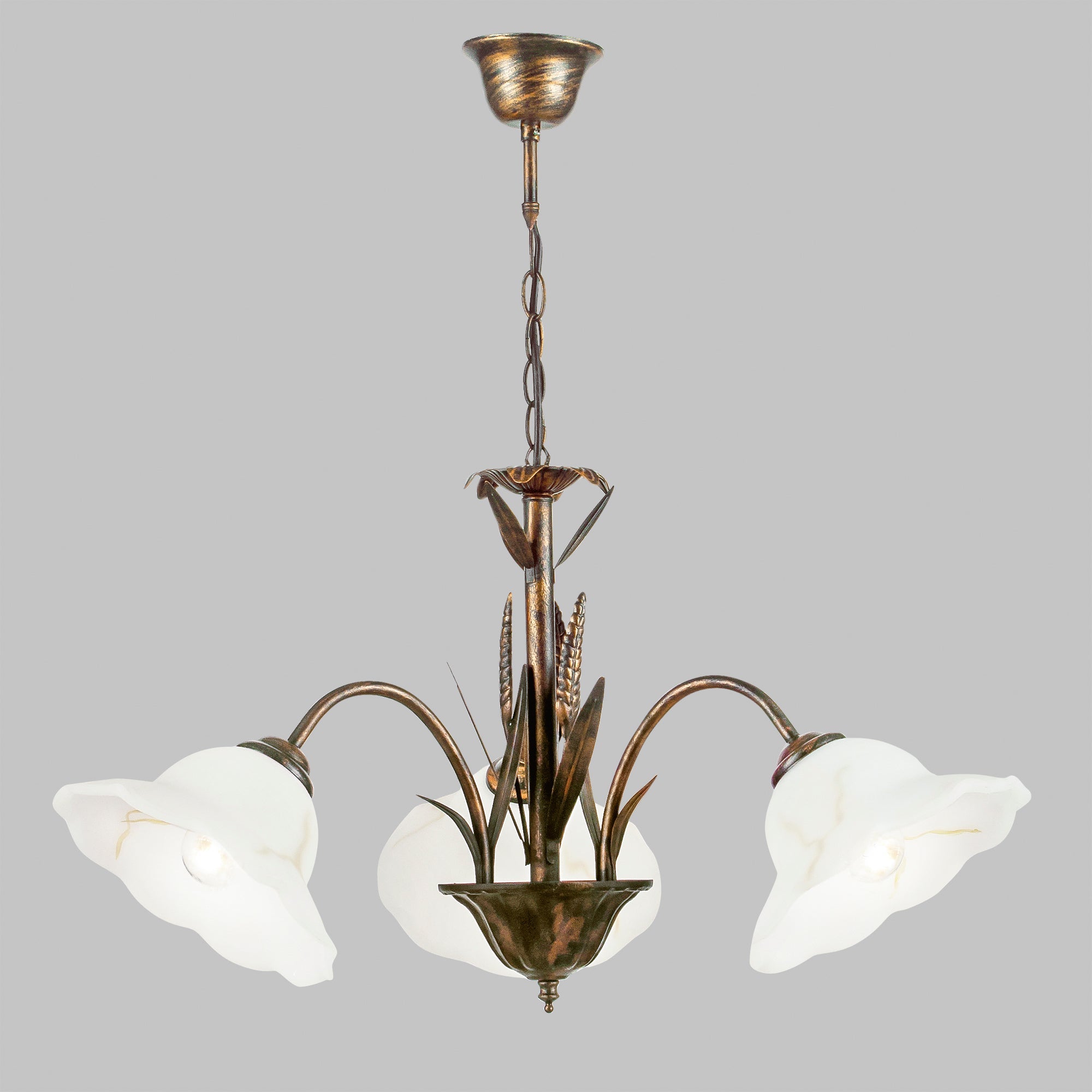 LAMPADARIO BYRON RUGGINE 3XE27 64X100CM