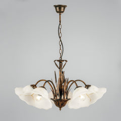 LAMPADARIO BYRON RUGGINE 5XE27 64X100CM