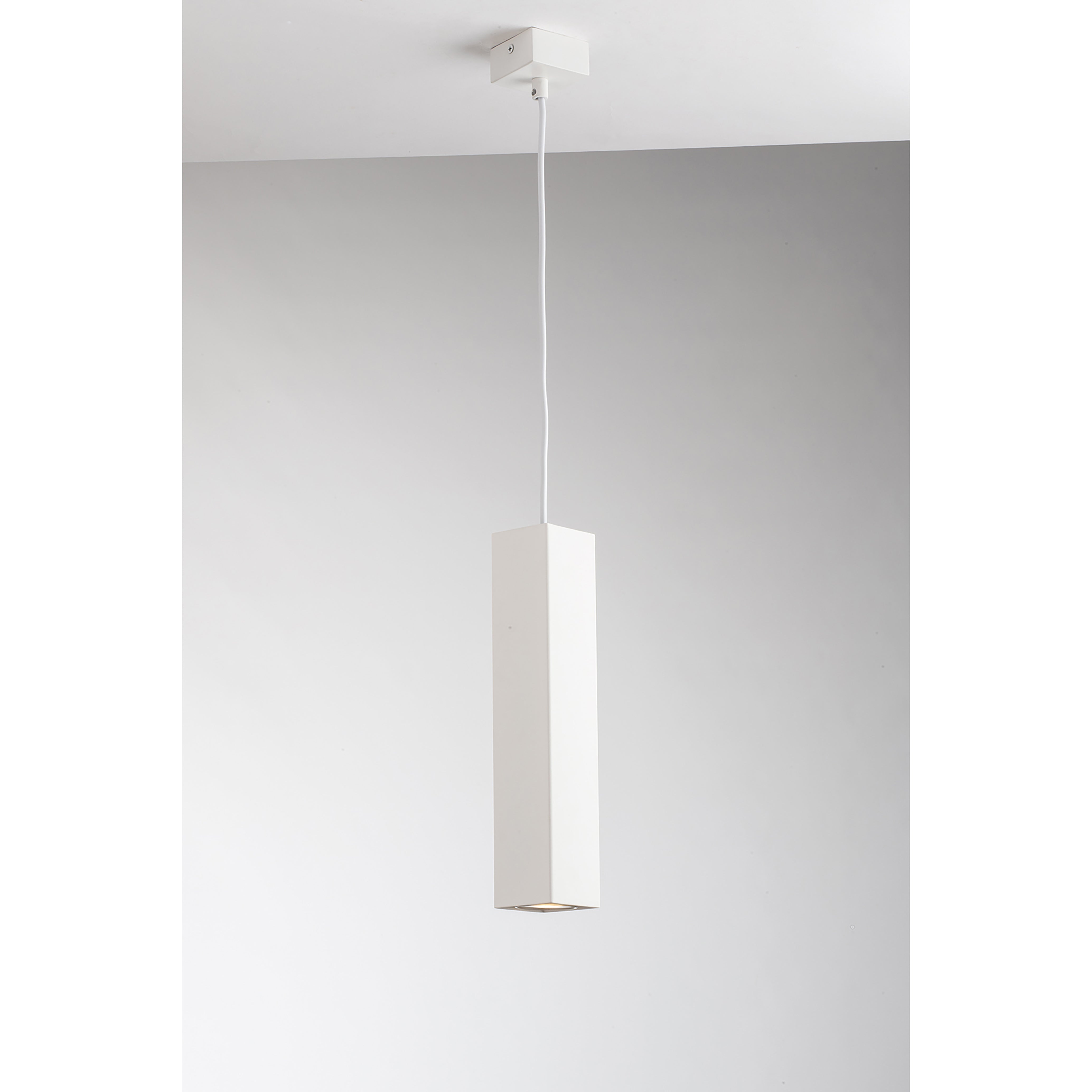 SOSPENSIONE FLUKE QUADRATA BIANCO 1XGU10 6X6X30CM
