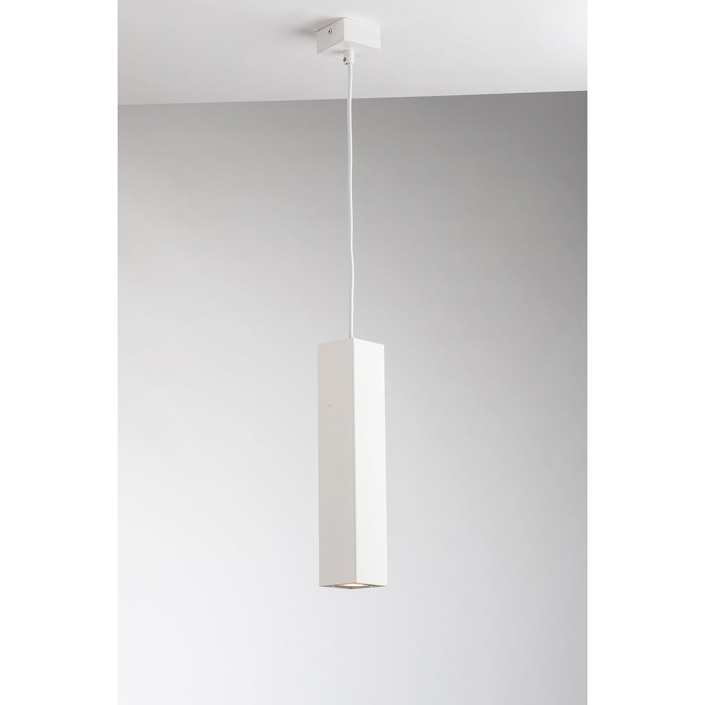 SOSPENSIONE FLUKE QUADRATA BIANCO 1XGU10 6X6X30CM