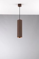 SOSPENSIONE FLUKE QUADRATA CORTEN 1XGU10 6X6X30CM